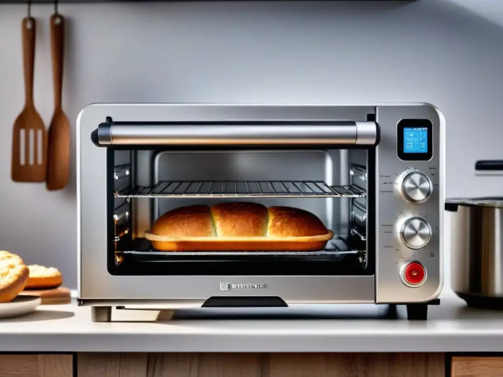 Un mini horno sin gluten innovador con pan, muffins y galletas perfectamente horneados