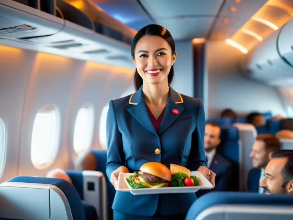 Un momento lleno de cuidado y atención en un avión, con la palabra clave 'Consejos seguridad alimentaria viaje sin gluten'