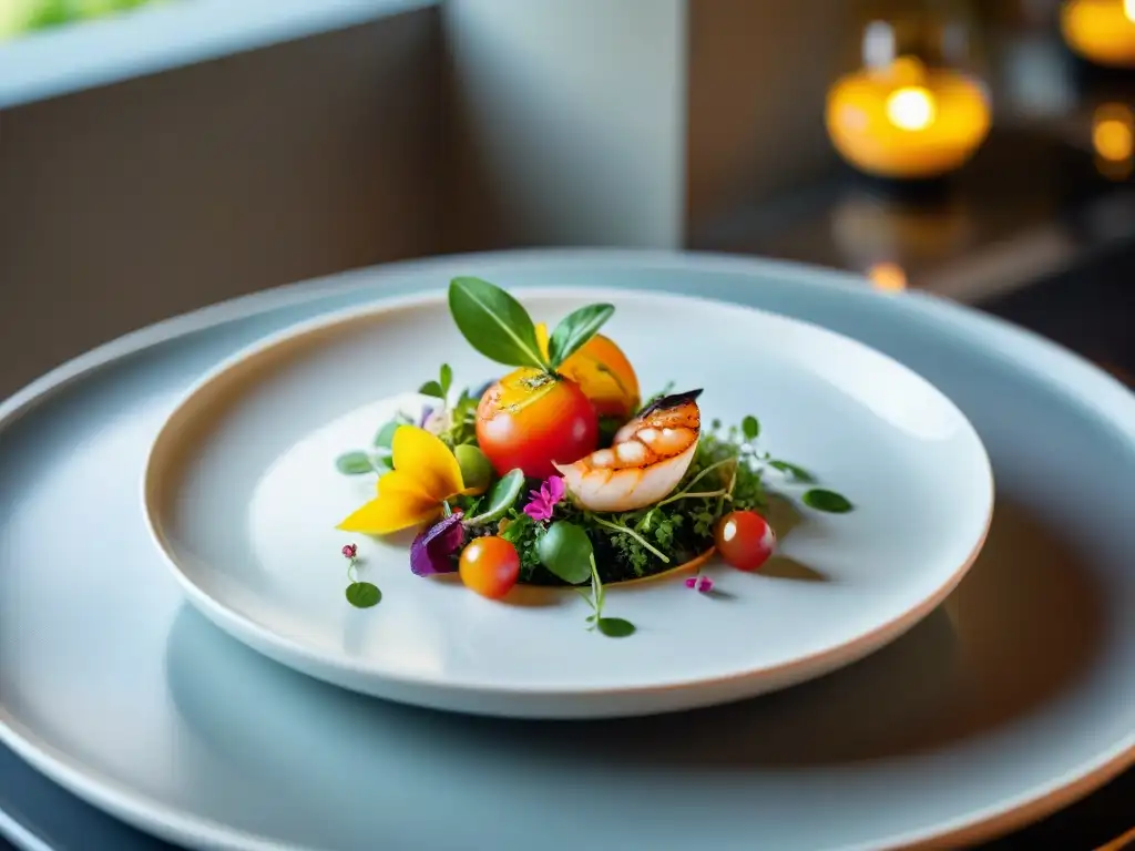 Una obra culinaria con ingredientes frescos y coloridos, brilla en la mesa