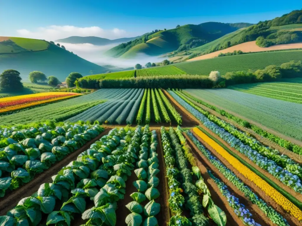 Un paraíso de productos orgánicos sin gluten impacto ambiental en una granja vibrante y colorida