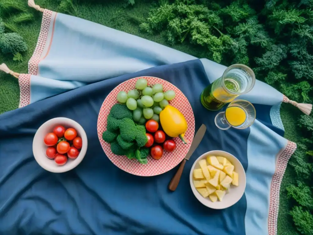 Un picnic veraniego con recetas sin gluten para verano en un ambiente cálido y acogedor bajo el cielo azul