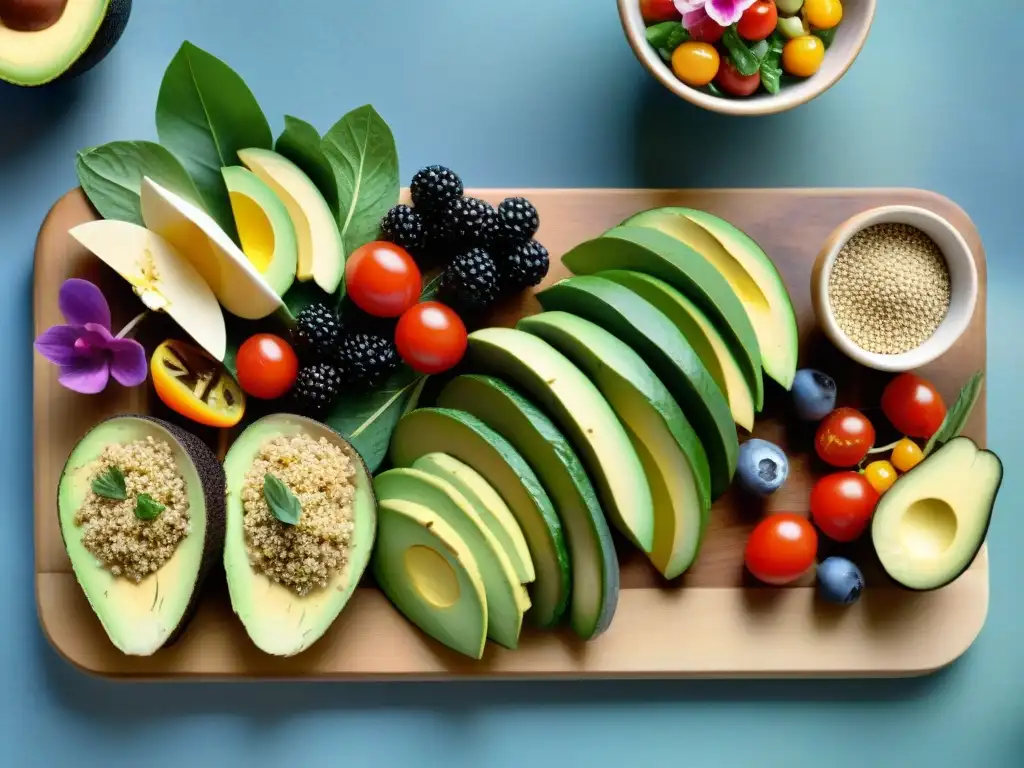 Plato vibrante de comida sin gluten en festival, con variedad de platillos coloridos y frescos