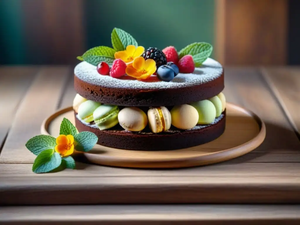 Postres sin gluten fáciles: Deliciosos postres sin gluten expuestos en una mesa rústica con elegancia y coloridos detalles