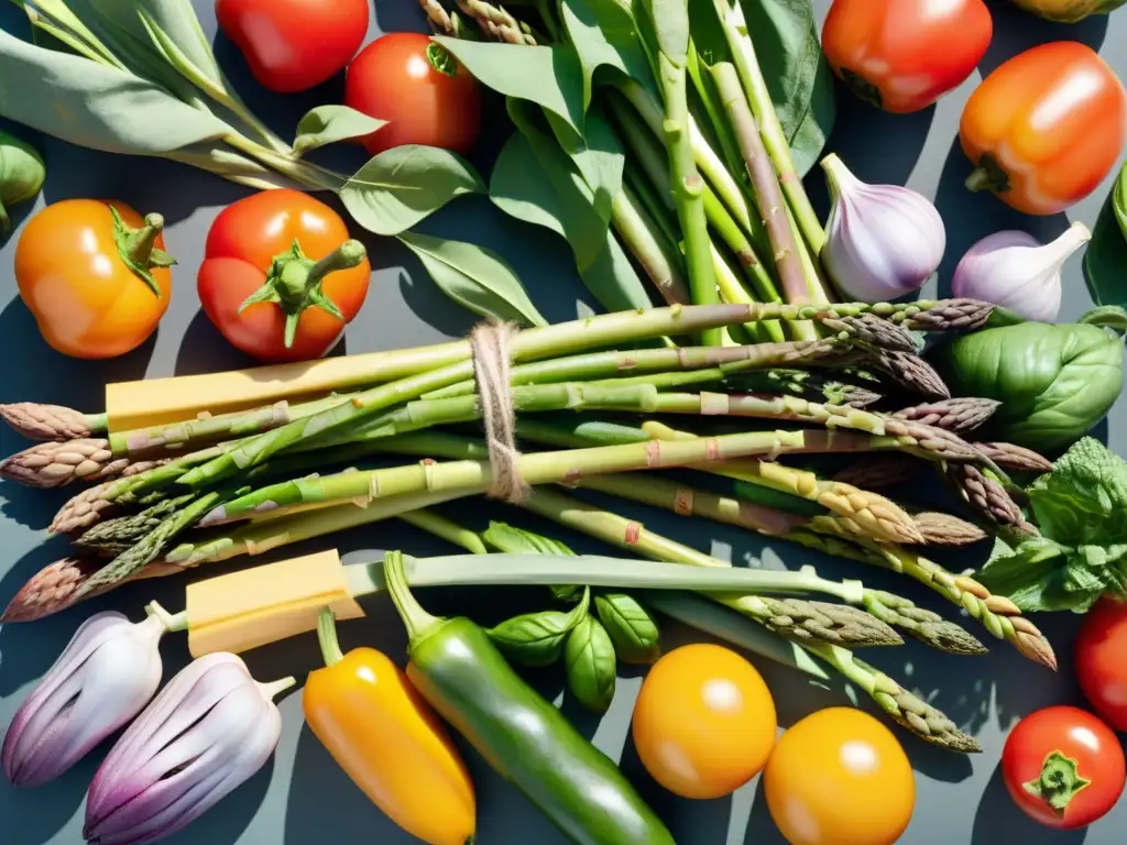 Un jardín primaveral rebosante de vegetales y hierbas coloridas