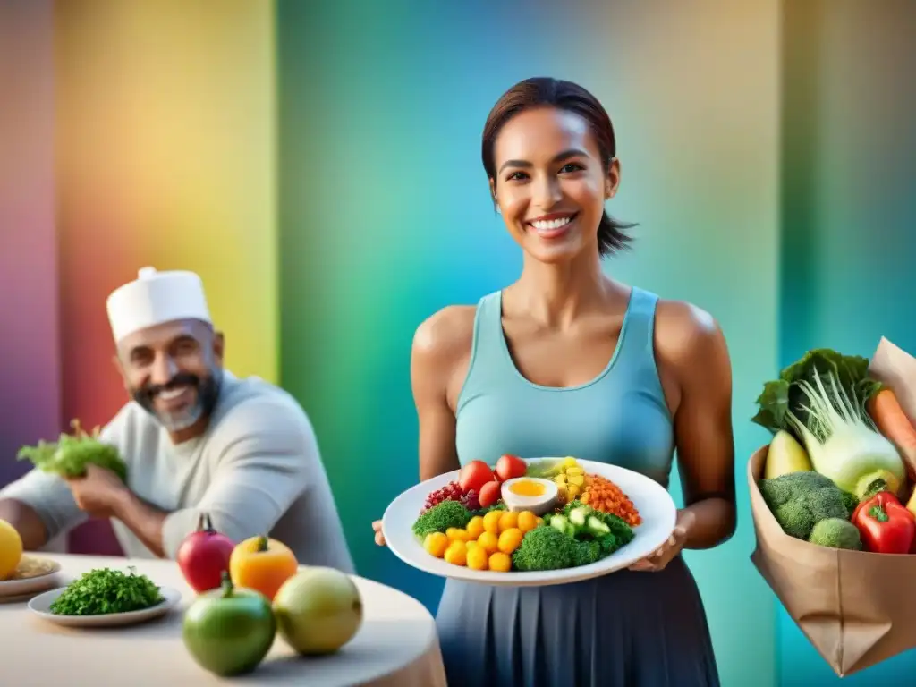 Una reunión feliz de personas de diferentes edades disfrutando de comidas saludables sin gluten