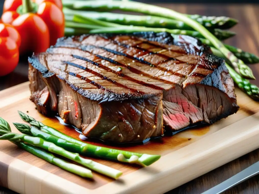 Una suculenta parrillada sin gluten, con jugoso filete y vegetales a la parrilla