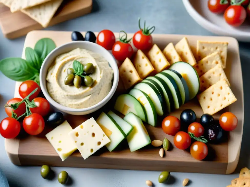 Un tentador menú sin gluten para cada comida: tabla de snacks coloridos y variados con ingredientes frescos y apetitosos