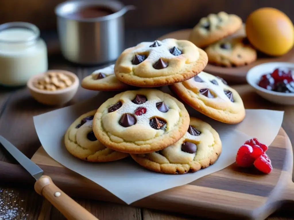 Una tentadora selección de galletas sin gluten en una mesa de madera rústica