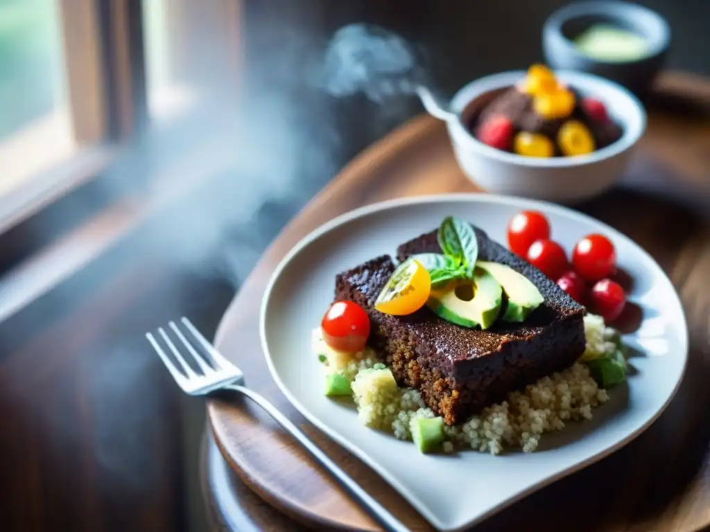 Una tentadora selección de platos sin gluten con una presentación exquisita en una mesa rústica