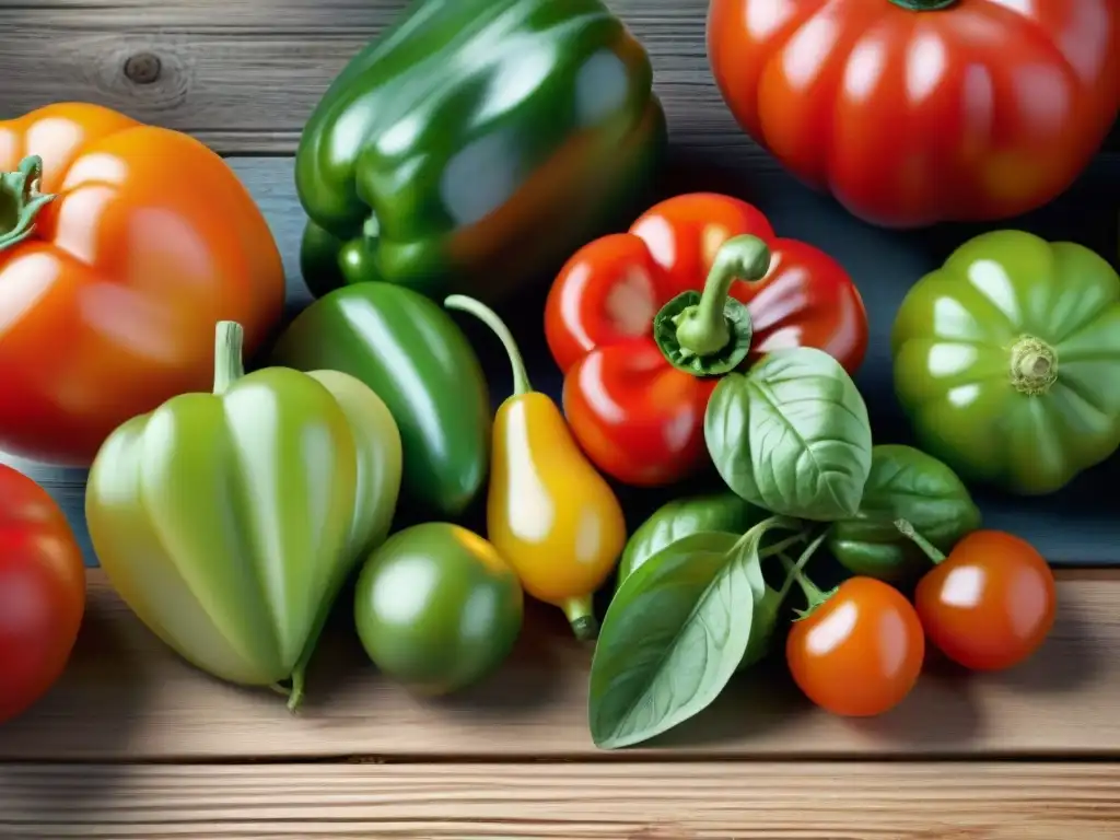 Variedad de frutas y verduras frescas para celíacos Una tentadora variedad de frutas y verduras frescas sobre mesa rústica