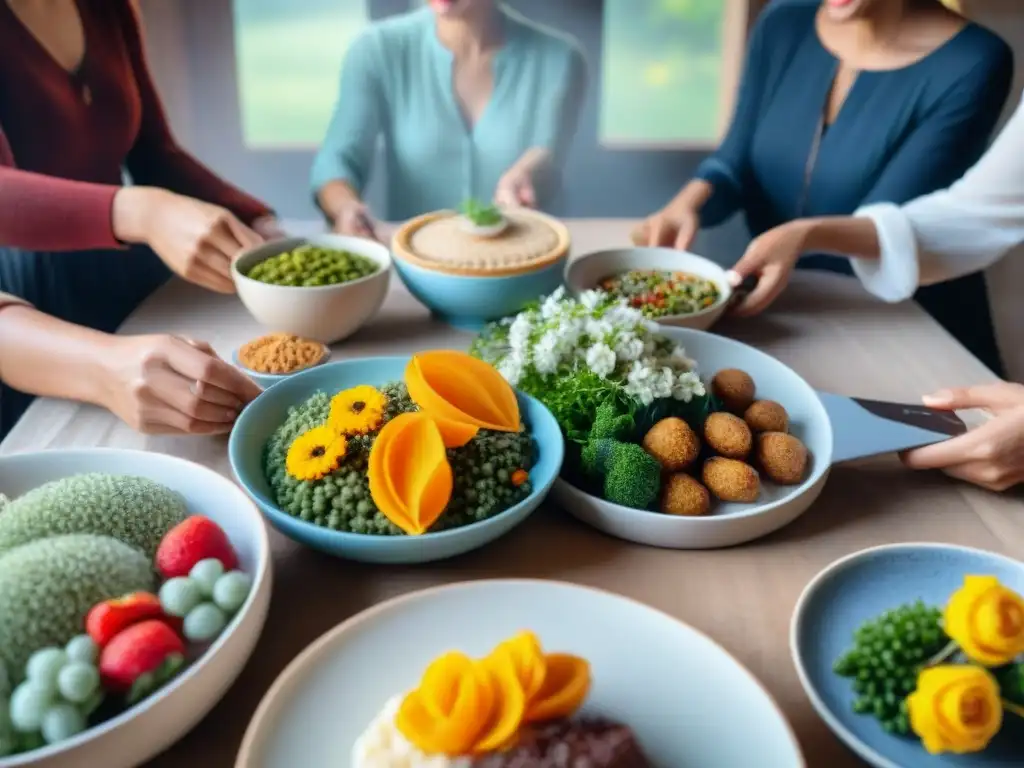 Celebración en torno a una mesa llena de comida sin gluten, evitando errores nutrición sin gluten evitables