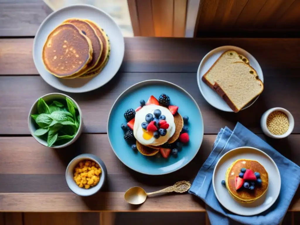 Una transición exitosa hacia dieta sin gluten: una mesa llena de platillos coloridos y sin gluten en una atmósfera cálida y acogedora