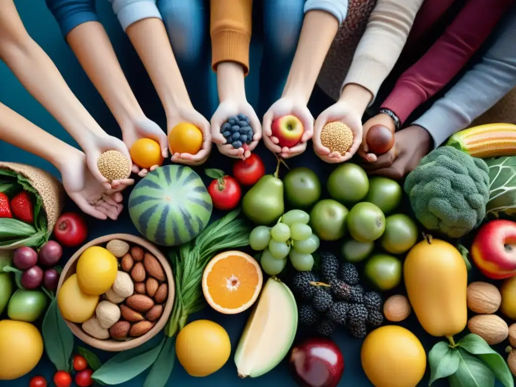 Una variedad de alimentos sin gluten promueve la salud intestinal en una comunidad diversa y feliz