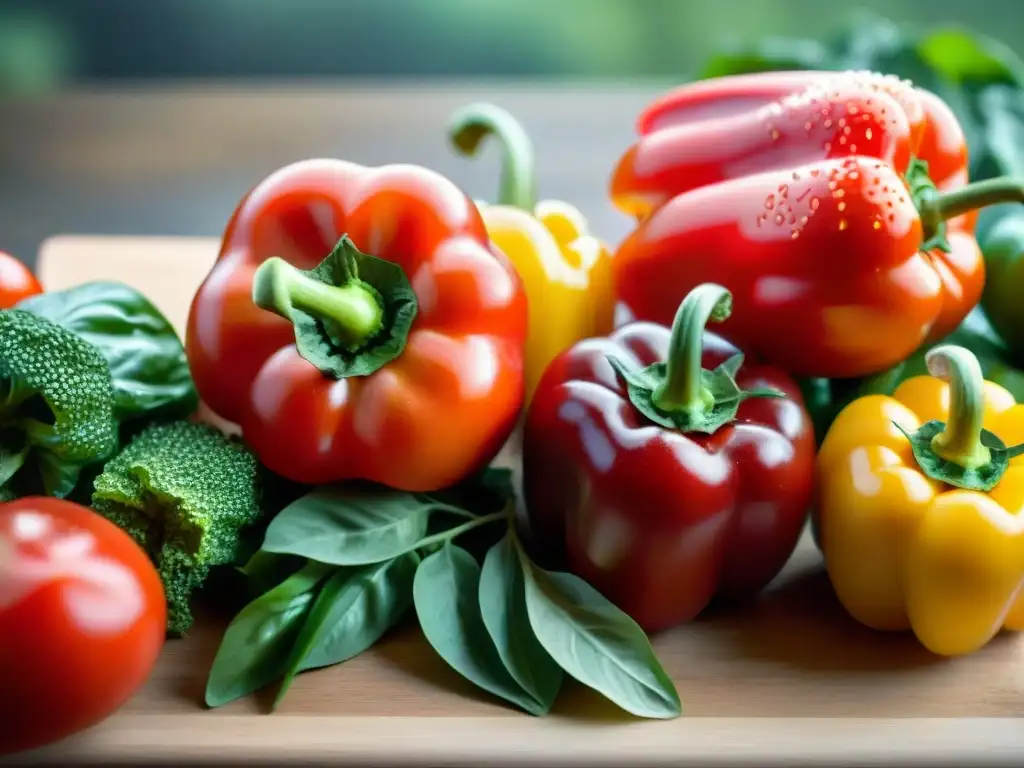 Una variedad colorida de ingredientes frescos y saludables para la dieta FODMAP baja gluten en una tabla de madera rústica