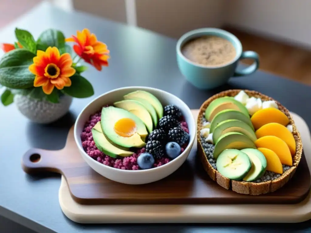 Deléitate con una variedad de desayunos sin gluten energizantes en una cocina soleada y acogedora