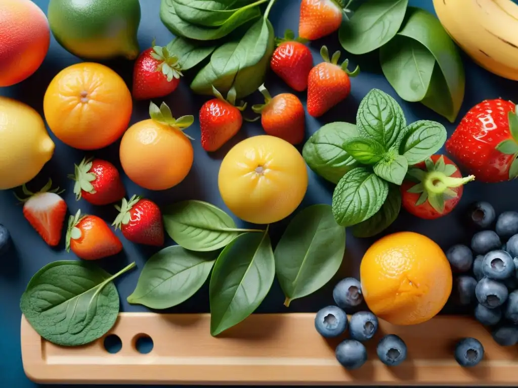 Deliciosos ingredientes para smoothies saludables y sin gluten Variedad de frutas y verduras frescas para batidos sin gluten