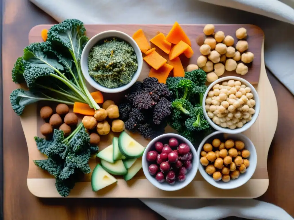 Una variedad vibrante de snacks sin gluten saludables antojo en tabla de madera