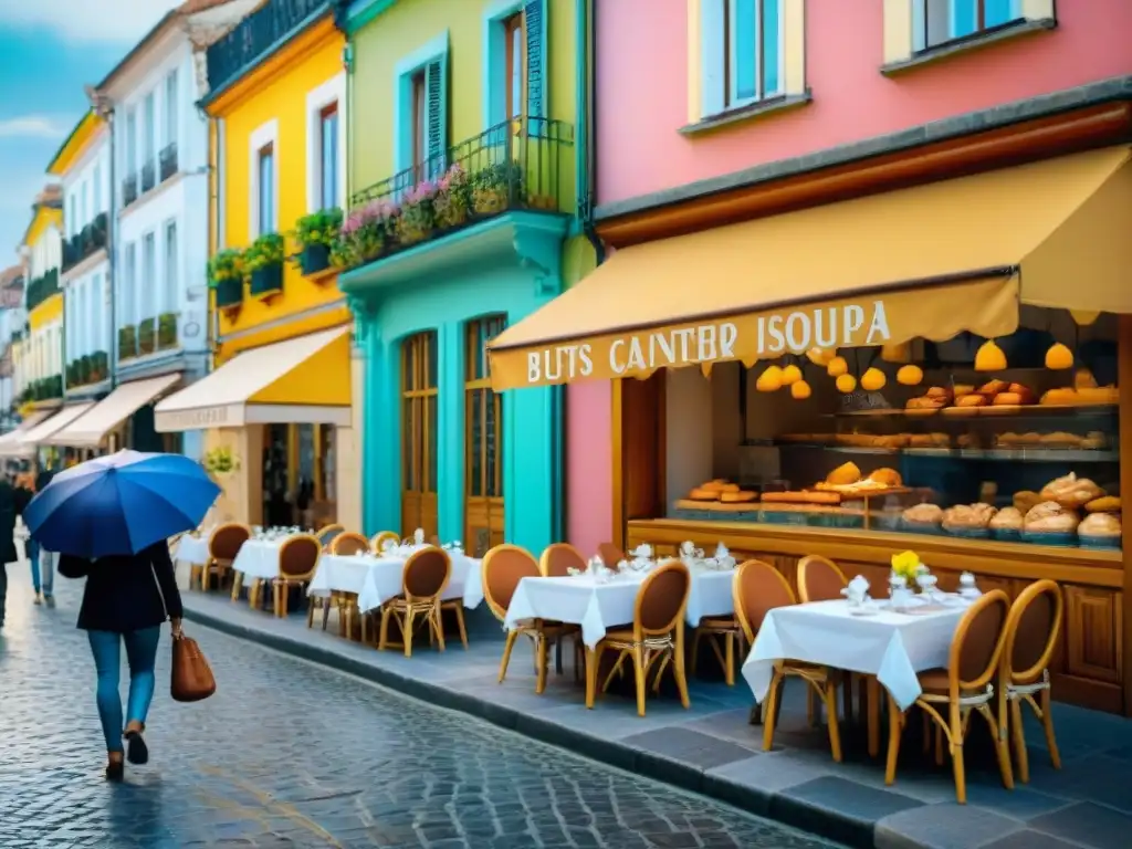 Vibrante calle de Santander con restaurantes sin gluten, terrazas acogedoras y delicias aromáticas