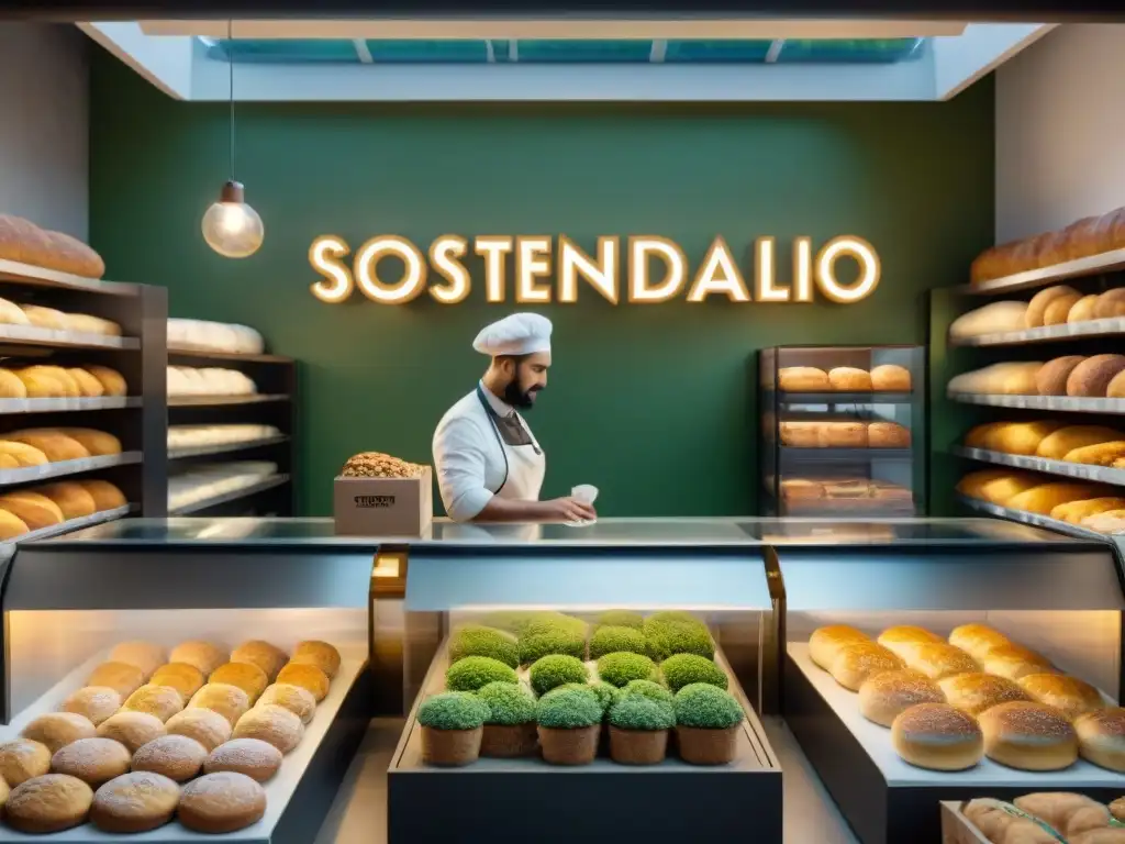 Vibrante panadería ecológica sin gluten con prácticas sostenibles