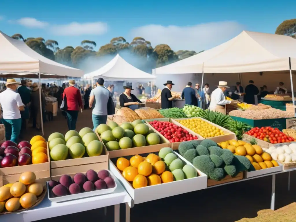 Un vibrante mercado al aire libre en Australia con productos sin gluten