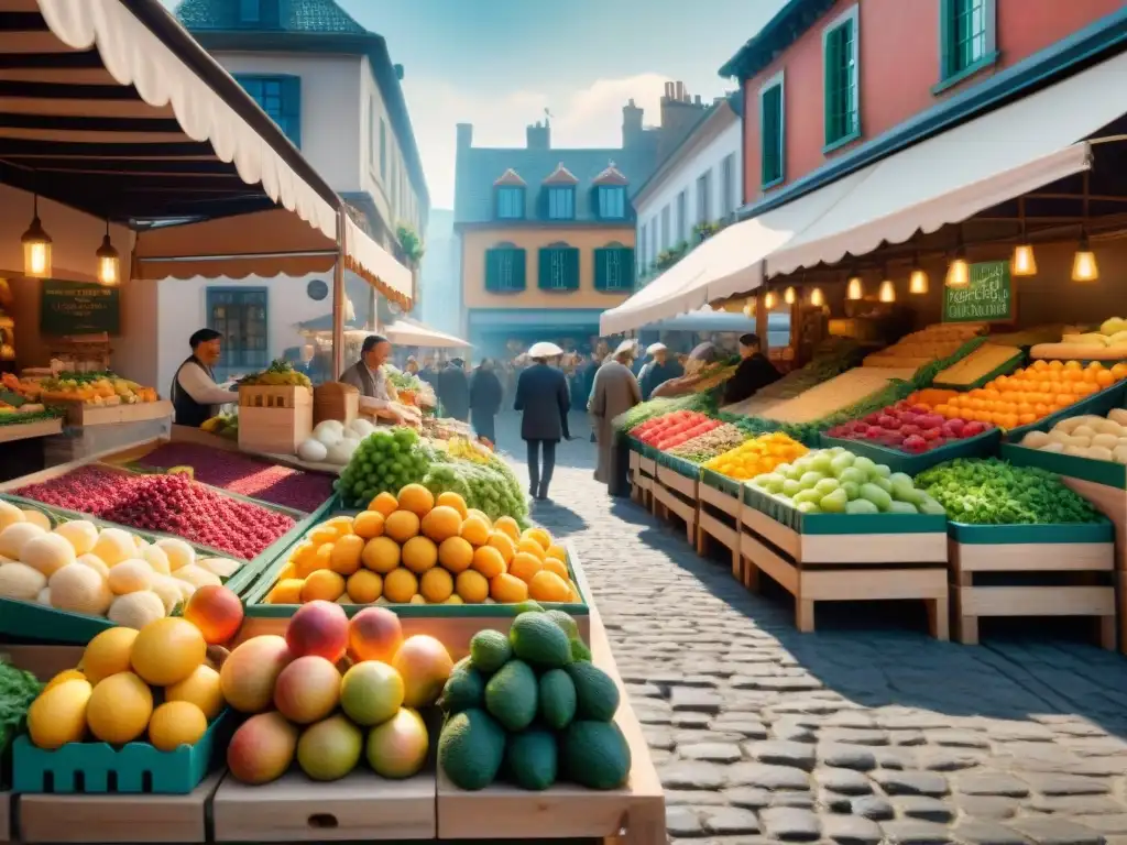 Vibrante mercado de alimentos sin gluten en la plaza del pueblo