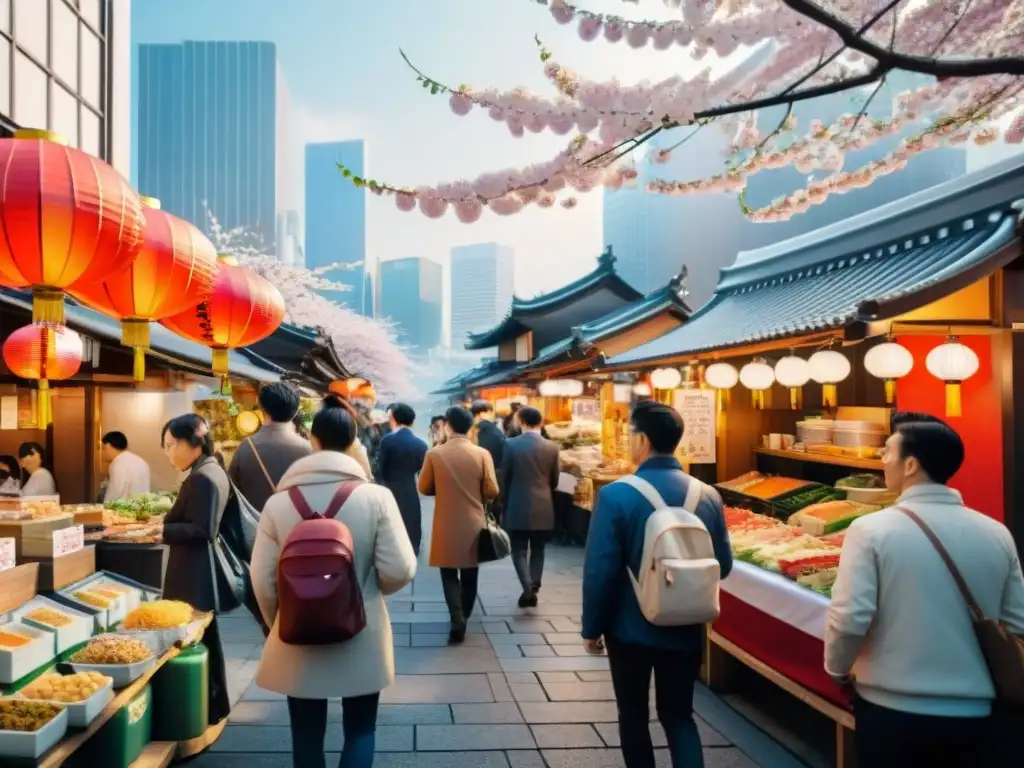 Un vibrante mercado callejero en Tokio sin gluten para celíacos