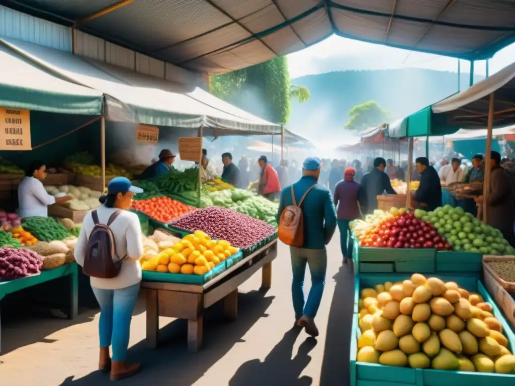 Un vibrante mercado en Sudamérica con productos sin gluten