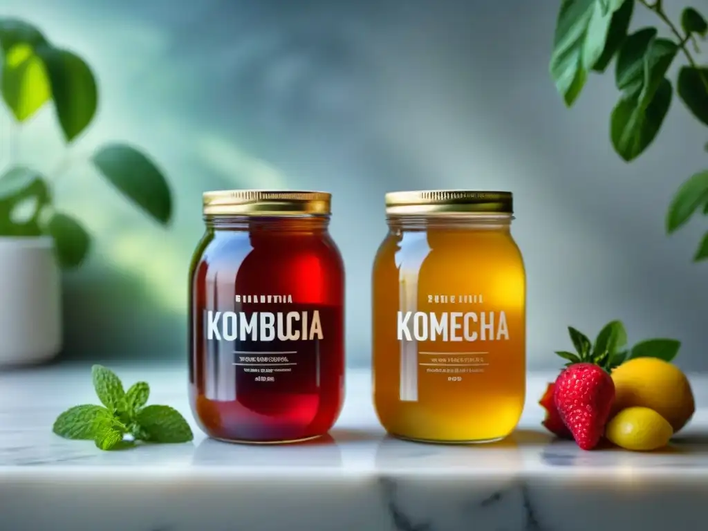 Comparación visual de Kombucha sin gluten casera vs